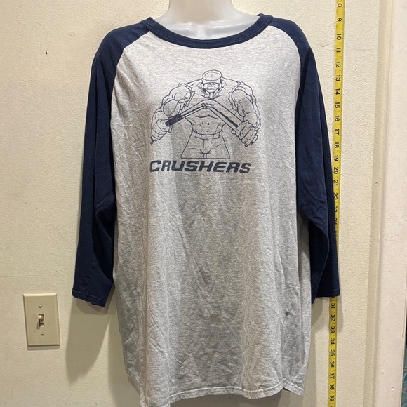 Sport-Tek Men's Gray and Blue Raglan Tee - Picture 1 of 4